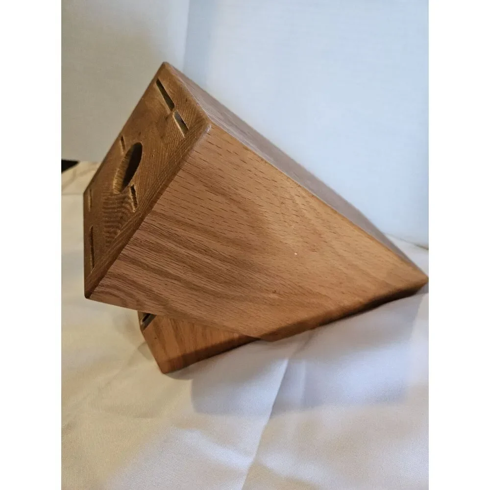CUTCO Solid Honey Oak Wood (13 Slot) KNIFE STORAGE BLOCK Cutlery Knives USA MADE